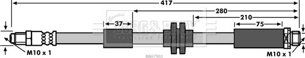Borg & Beck BBH7901 - Bremžu šļūtene ps1.lv