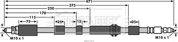 Borg & Beck BBH7925 - Bremžu šļūtene ps1.lv