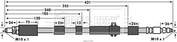 Borg & Beck BBH7590 - Bremžu šļūtene ps1.lv