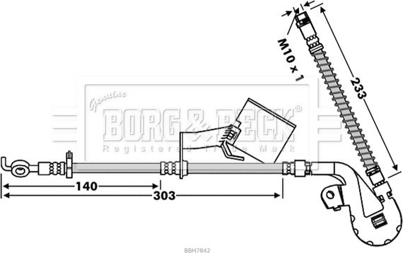 Borg & Beck BBH7842 - Bremžu šļūtene ps1.lv