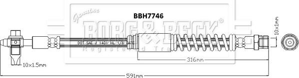 Borg & Beck BBH7746 - Bremžu šļūtene ps1.lv