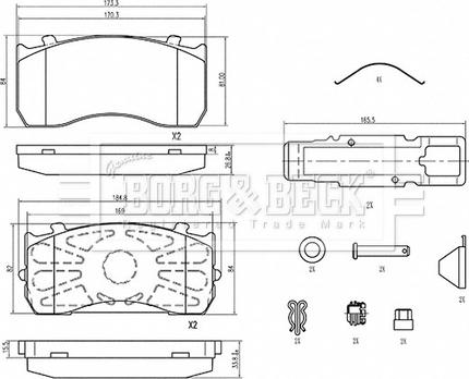 Borg & Beck BBP33010 - Bremžu uzliku kompl., Disku bremzes ps1.lv