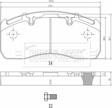 Borg & Beck BBP33013 - Bremžu uzliku kompl., Disku bremzes ps1.lv