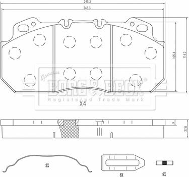 Borg & Beck BBP33012 - Bremžu uzliku kompl., Disku bremzes ps1.lv