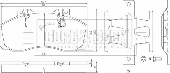 Borg & Beck BBP33034 - Bremžu uzliku kompl., Disku bremzes ps1.lv