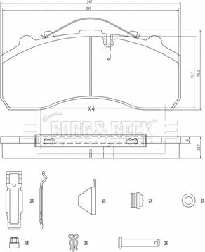 Borg & Beck BBP32997HD - Bremžu uzliku kompl., Disku bremzes ps1.lv