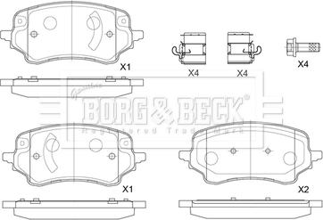 Borg & Beck BBP2885 - Bremžu uzliku kompl., Disku bremzes ps1.lv