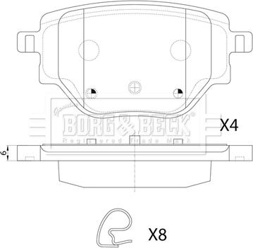 Borg & Beck BBP2880 - Bremžu uzliku kompl., Disku bremzes ps1.lv