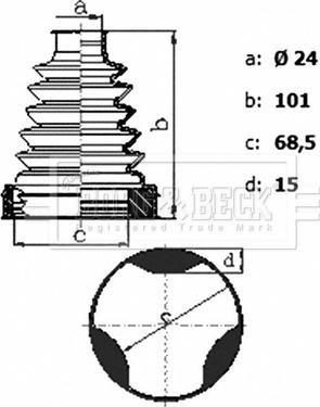 Borg & Beck BCB6423 - Putekļusargs, Piedziņas vārpsta ps1.lv