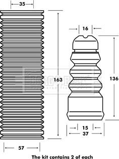 Borg & Beck BPK7005 - Putekļu aizsargkomplekts, Amortizators ps1.lv