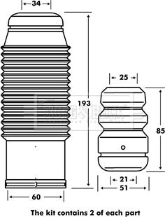 Borg & Beck BPK7111 - Putekļu aizsargkomplekts, Amortizators ps1.lv