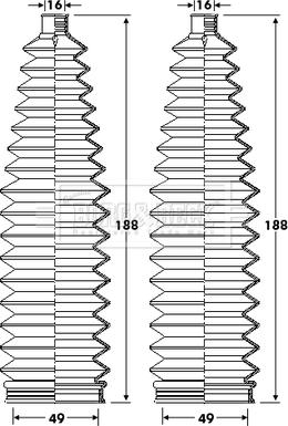 Borg & Beck BSG3413 - Putekļusargu komplekts, Stūres iekārta ps1.lv