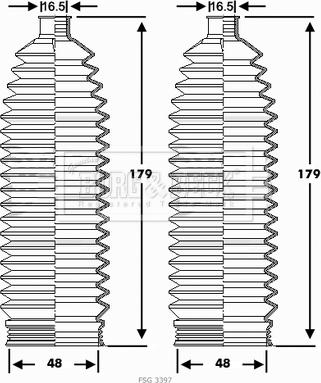 Borg & Beck BSG3397 - Putekļusargu komplekts, Stūres iekārta ps1.lv