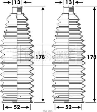 Borg & Beck BSG3379 - Putekļusargu komplekts, Stūres iekārta ps1.lv