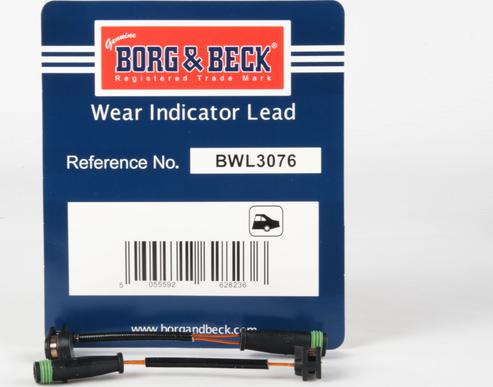 Borg & Beck BWL3076 - Indikators, Bremžu uzliku nodilums ps1.lv