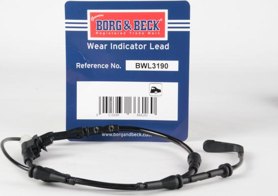 Borg & Beck BWL3190 - Indikators, Bremžu uzliku nodilums ps1.lv