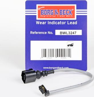 Borg & Beck BWL3247 - Indikators, Bremžu uzliku nodilums ps1.lv