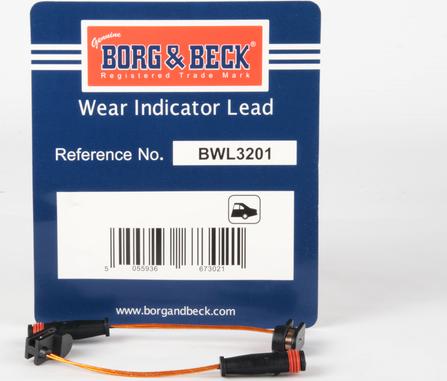 Borg & Beck BWL3201 - Indikators, Bremžu uzliku nodilums ps1.lv