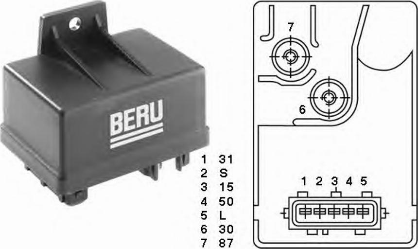 BorgWarner (BERU) 0 201 010 034 - Relejs, Palaišanas iekārta ps1.lv