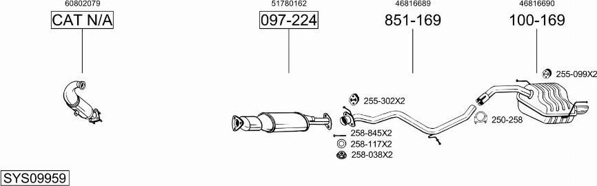 Bosal SYS09959 - Izplūdes gāzu sistēma ps1.lv