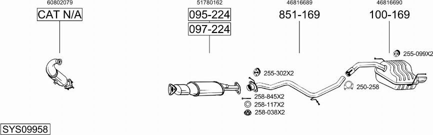 Bosal SYS09958 - Izplūdes gāzu sistēma ps1.lv