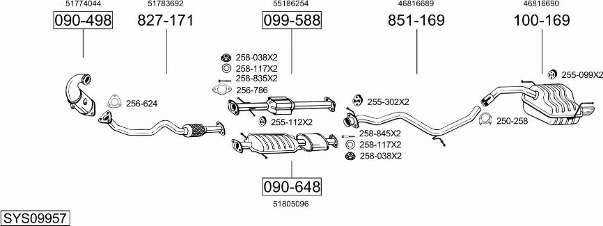 Bosal SYS09957 - Izplūdes gāzu sistēma ps1.lv