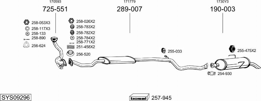 Bosal SYS09296 - Izplūdes gāzu sistēma ps1.lv