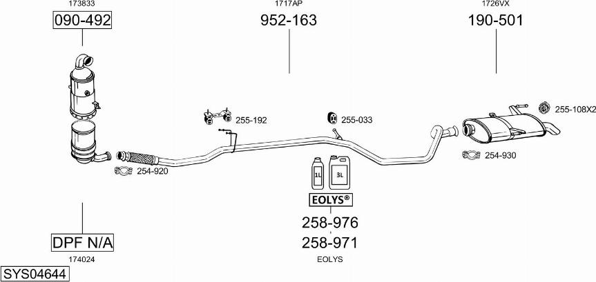 Bosal SYS04644 - Izplūdes gāzu sistēma ps1.lv