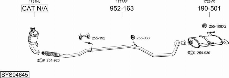 Bosal SYS04645 - Izplūdes gāzu sistēma ps1.lv