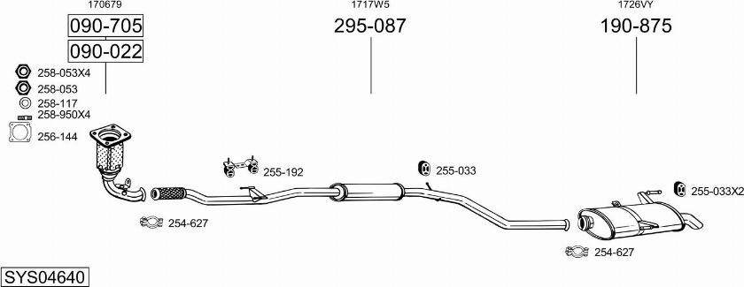 Bosal SYS04640 - Izplūdes gāzu sistēma ps1.lv