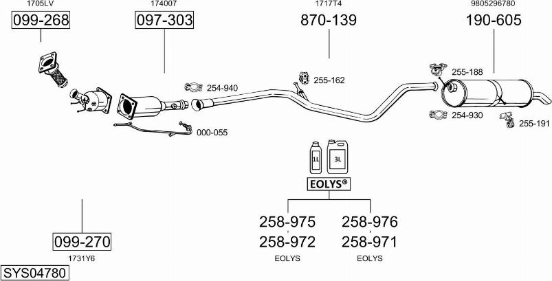 Bosal SYS04780 - Izplūdes gāzu sistēma ps1.lv