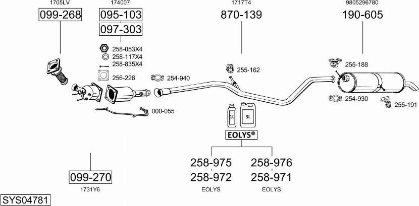 Bosal SYS04781 - Izplūdes gāzu sistēma ps1.lv