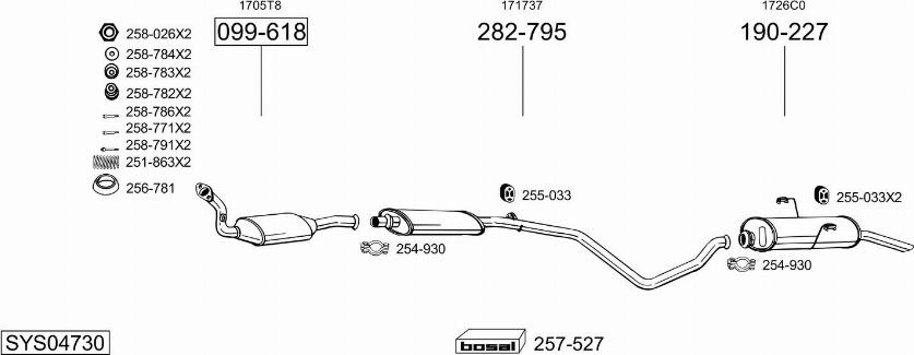 Bosal SYS04730 - Izplūdes gāzu sistēma ps1.lv