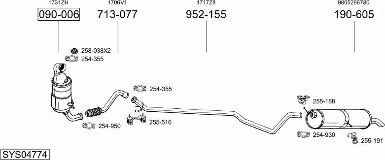 Bosal SYS04774 - Izplūdes gāzu sistēma ps1.lv