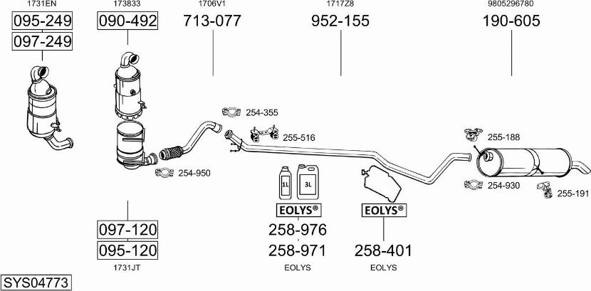 Bosal SYS04773 - Izplūdes gāzu sistēma ps1.lv