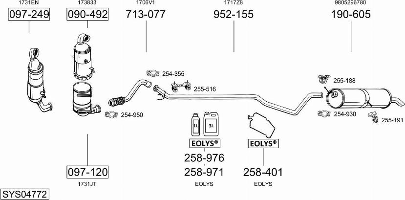 Bosal SYS04772 - Izplūdes gāzu sistēma ps1.lv