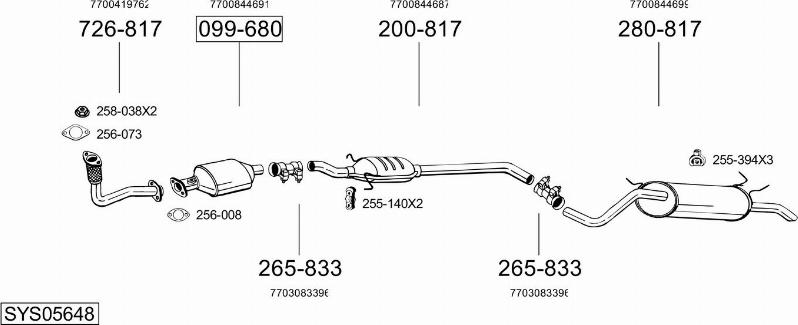 Bosal SYS05648 - Izplūdes gāzu sistēma ps1.lv