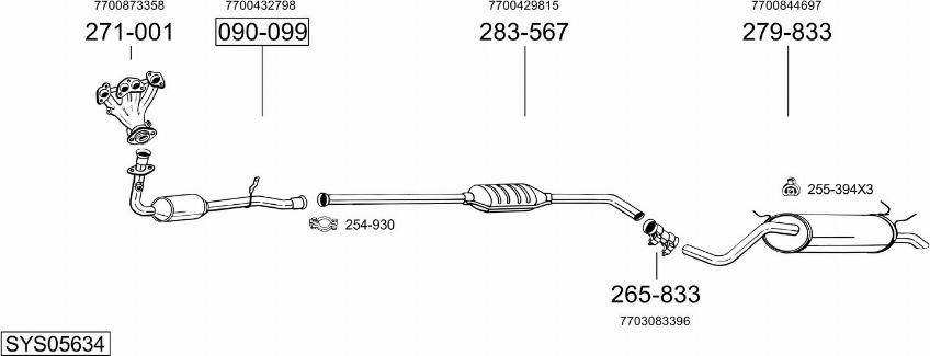 Bosal SYS05634 - Izplūdes gāzu sistēma ps1.lv