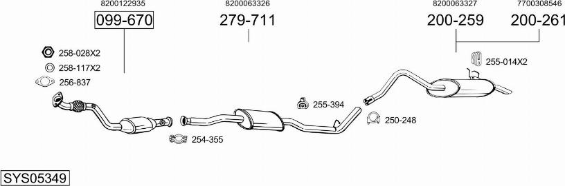 Bosal SYS05349 - Izplūdes gāzu sistēma ps1.lv