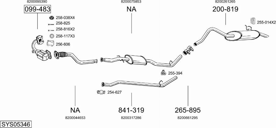 Bosal SYS05346 - Izplūdes gāzu sistēma ps1.lv