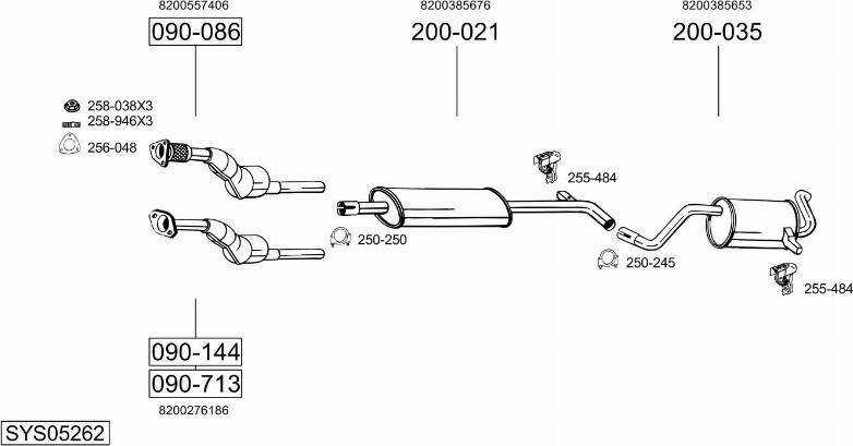 Bosal SYS05262 - Izplūdes gāzu sistēma ps1.lv