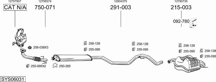 Bosal SYS06031 - Izplūdes gāzu sistēma ps1.lv