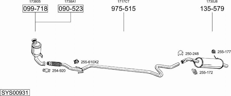 Bosal SYS00931 - Izplūdes gāzu sistēma ps1.lv