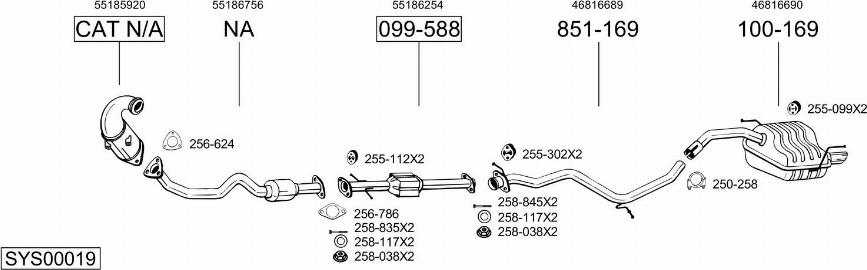 Bosal SYS00019 - Izplūdes gāzu sistēma ps1.lv