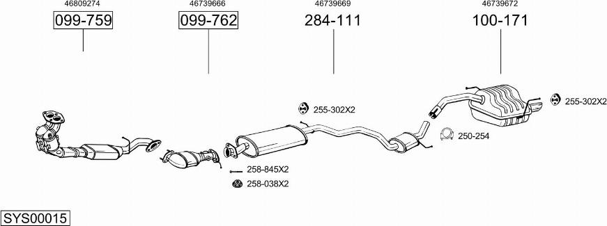 Bosal SYS00015 - Izplūdes gāzu sistēma ps1.lv