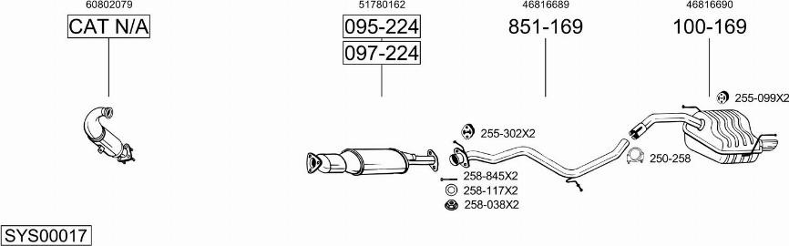 Bosal SYS00017 - Izplūdes gāzu sistēma ps1.lv