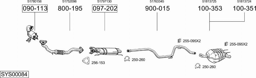 Bosal SYS00084 - Izplūdes gāzu sistēma ps1.lv