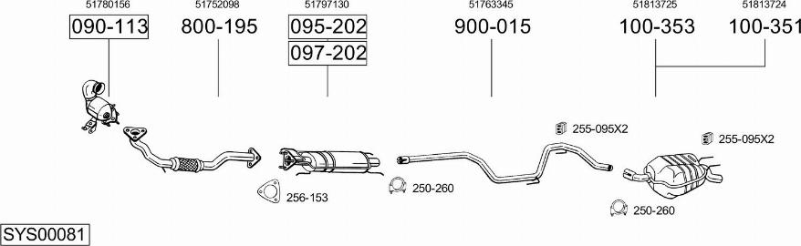 Bosal SYS00081 - Izplūdes gāzu sistēma ps1.lv