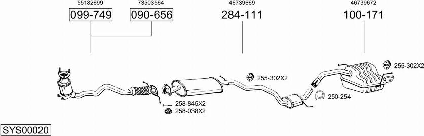 Bosal SYS00020 - Izplūdes gāzu sistēma ps1.lv