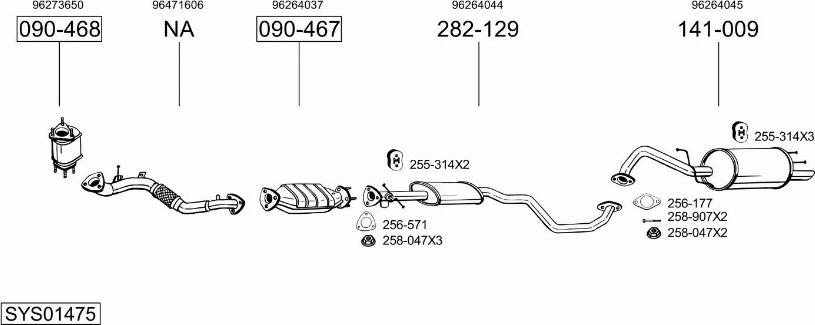 Bosal SYS01475 - Izplūdes gāzu sistēma ps1.lv